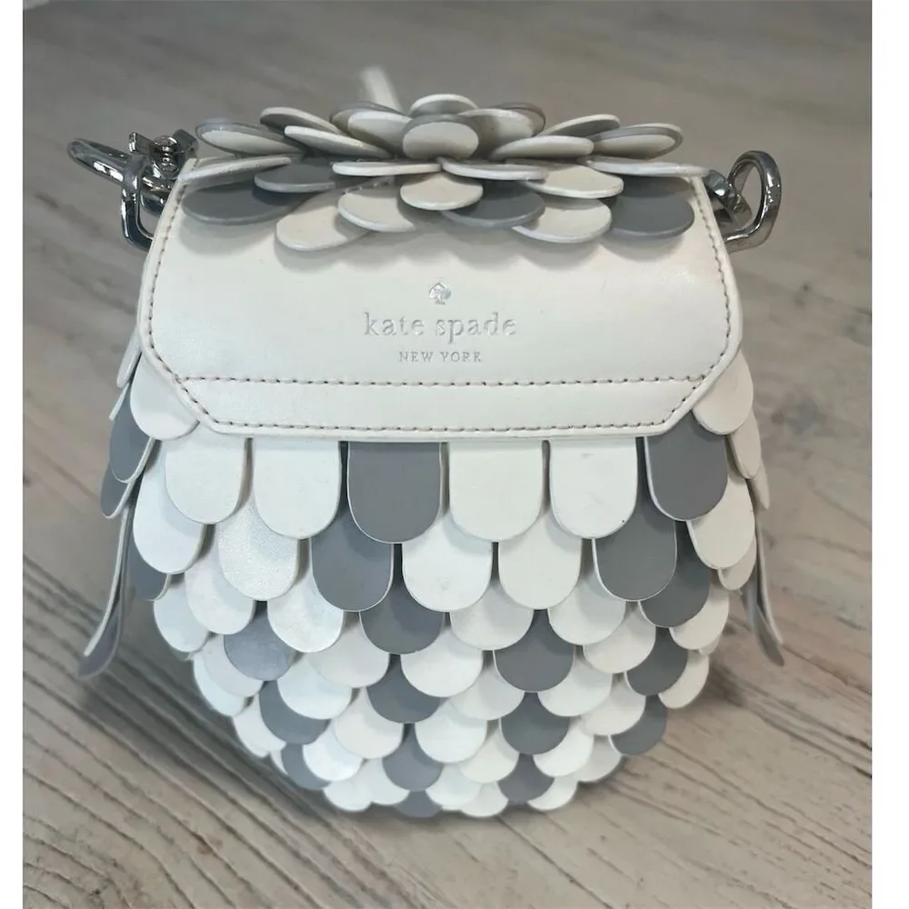 Kate Spade Hoot 3D Owl Crossbody Bag Grey Cream Accents Women's - Picture 5 of 17